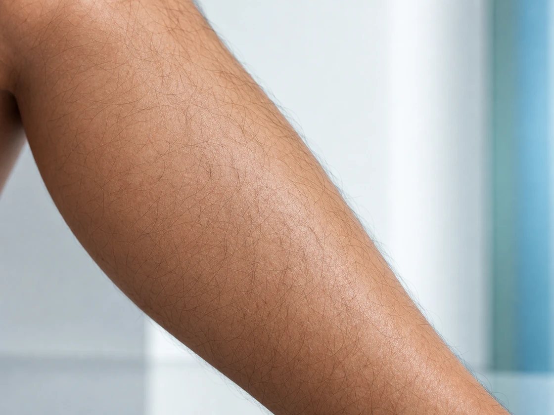 Visible body hair skin concern before hair-reduction treatment